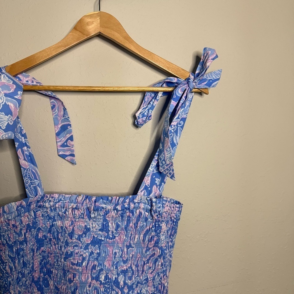 Lilly Pulitzer Rivera Smocked Top in Boca Blue - Picture 5 of 10
